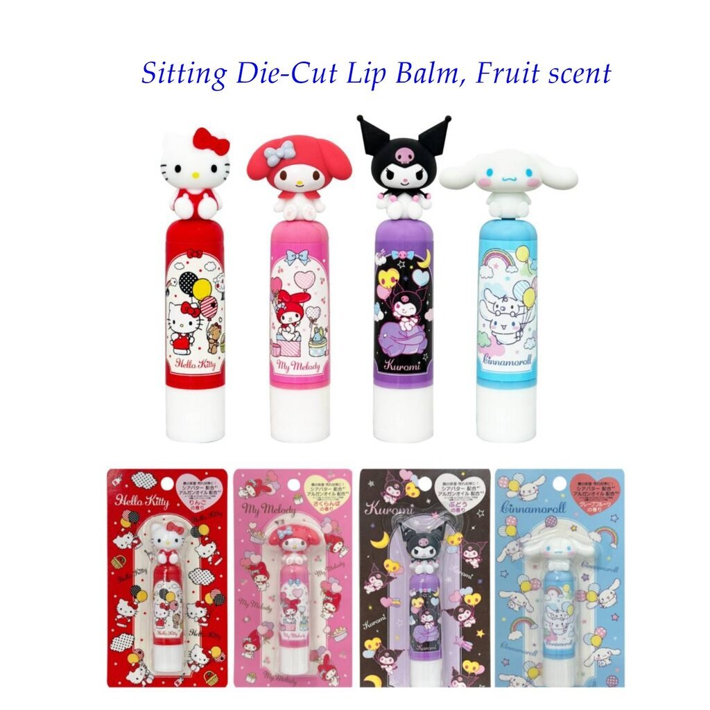 NEW ลิปบาล์มออกใหม่กลิ่นผลไม้ Sanrio Sitting Die-cut Lip Balm, 3.5 g