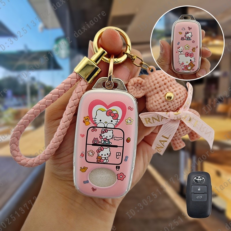 เคสกุญแจรถยนต์ Toyota yaris ativ Cross 2023 Vios 2024 wigo veloz กระเป๋าใส่กุญแจรถ กันกระแทก ห่วงกันหาย