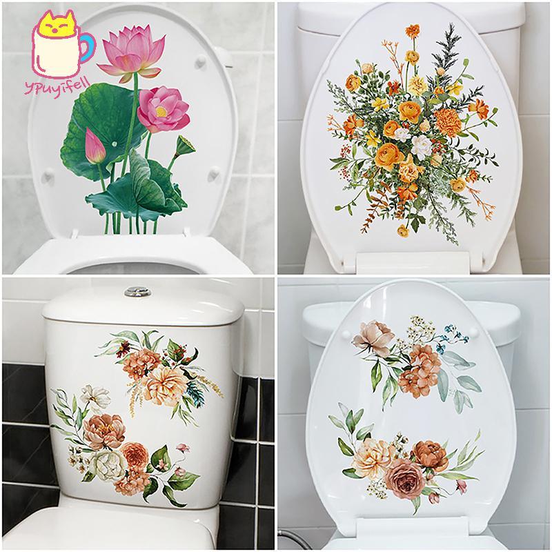 [YPU] WC รูปกวางกวางกวาง พืชดอกไม้ Wall Stier สําหรับห้องน้ําฝาห้องน้ํา Stier Decal Self กาวภาพจิตรกรรมฝาผนังตกแต่งบ้าน เข้าใจนนนนนนนนนนนนนปศศ combed