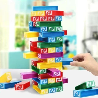 UNO​ Stacko บล็อกไม้ตึกถล่ม เกมส์ตึกถล่ม การพัฒนาความคิด เกมส์สำหรับครอบครัว​