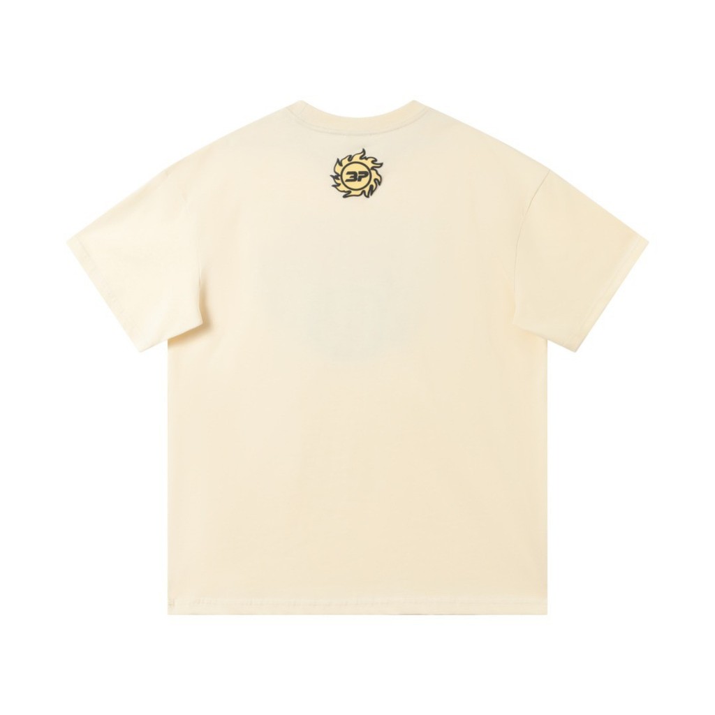 4Y2Y Broken Planet Foam Printed Loose Round Neck Casual Couple Short Sleeve Men T Women's T-shirt