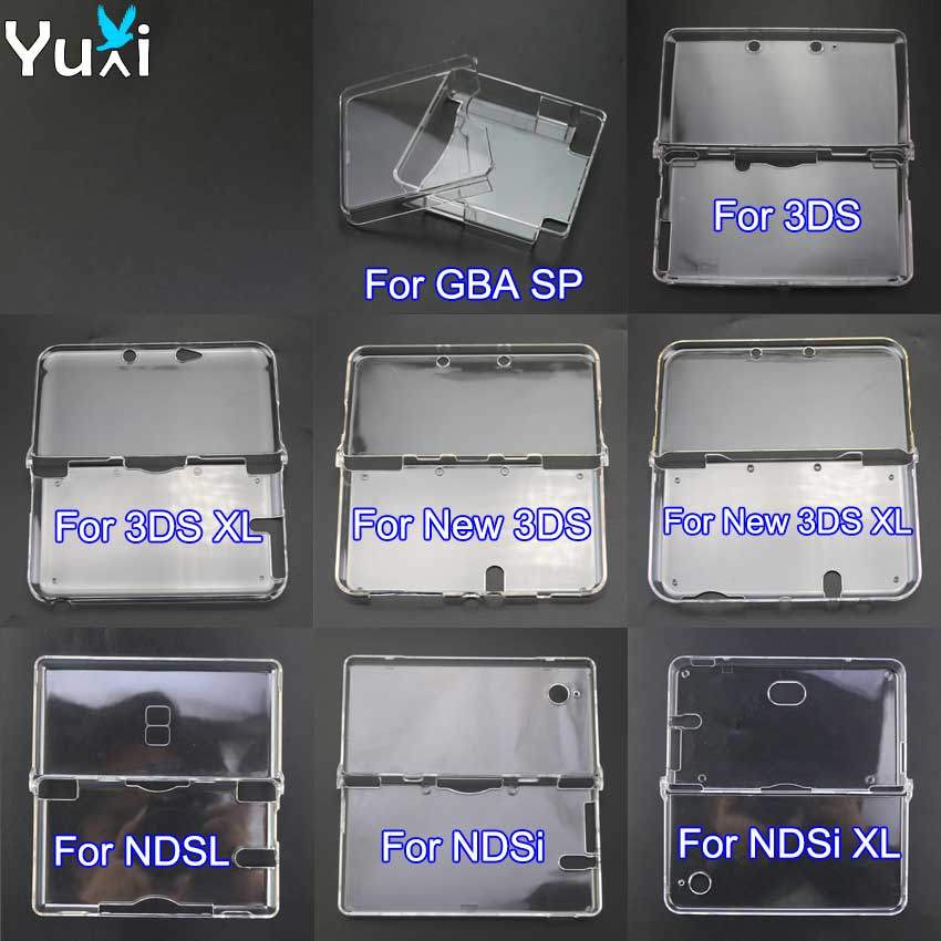 In Bulk Clear Plastic Crystal Case Protective Case Hard Shell Skin For NDSL NDSi New 3DS XL For GBA 