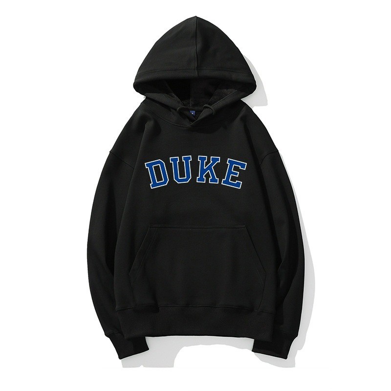 เสื้อกันหนาว Hoodie ผ้าฝ้าย Duke University แบบหลวม สไตล์บาสเกตบอลสำหรับผู้ชายและผู้หญิง 1.7