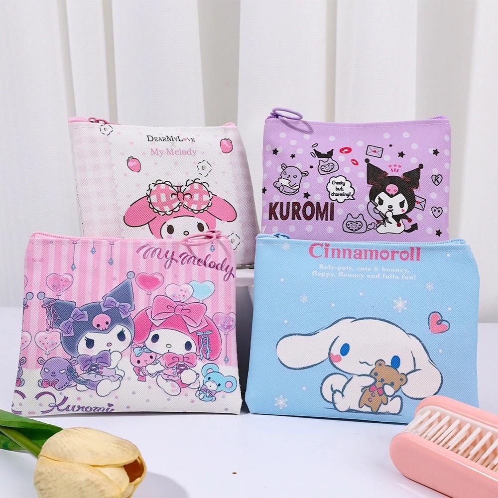 กระเป๋าใส่เหรียญ 1ชิ้น ลายการ์ตูนน่ารักๆ มีซิป พร้อมส่งจากไทย