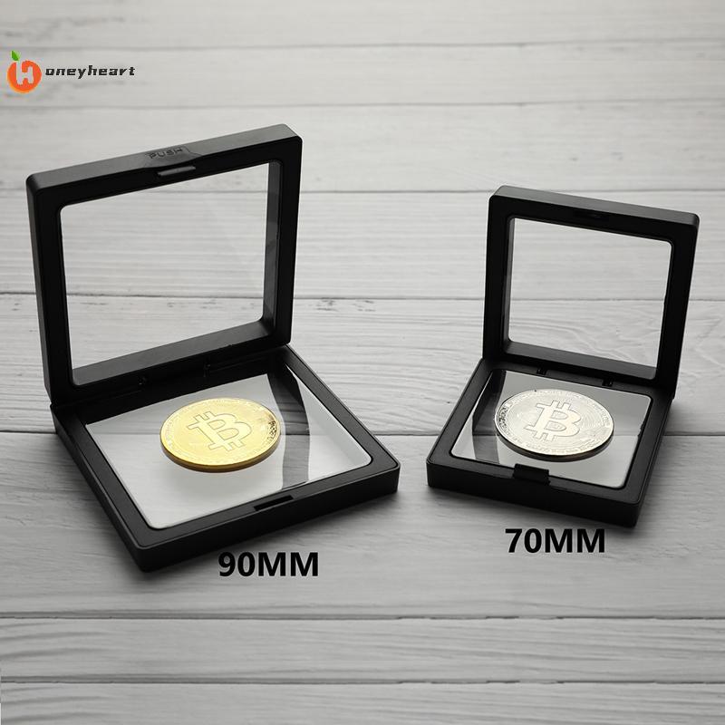 <HoneyHeart> Bitcoin Bit Coin Litecoin Ripple Metal Commemoration Coin with Showing Stand Nice