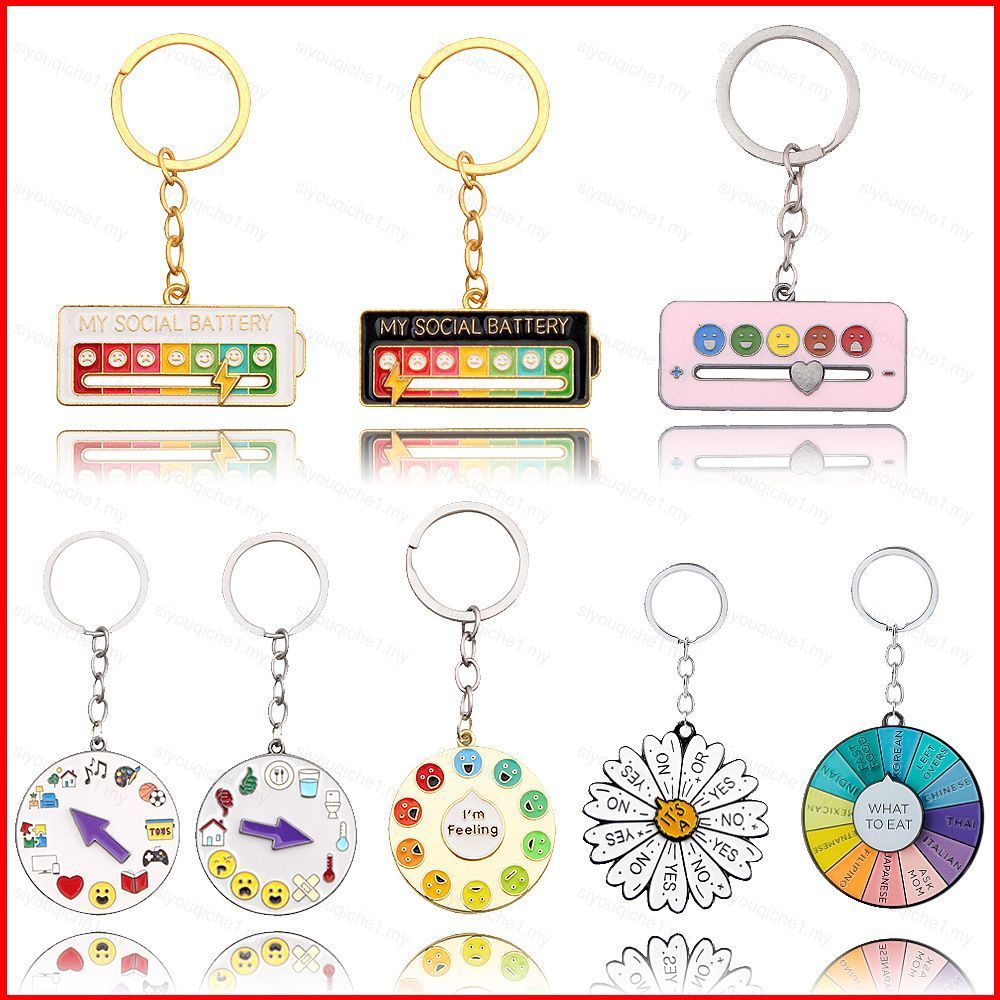 SY2 MY SOCIAL BATTERY อารมณ์พลังเปลี่ยนเข็มกลัดการ์ตูนน่ารัก pin Expression การจัดการเดซี่พวงกุญแจ Y