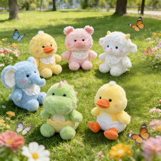 ตุ๊กตาขนฟู 22CM ตุ๊กตาหมู เป็ดสีเหลือง ตุ๊กตาไดโนเสาร์ นุ่มและน่ารัก ของขวัญวันเกิดและเทศกาล