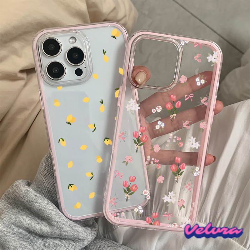 โค้งคำนับ เคสไอโฟน สำหรับ IPhone 15 11 13 7Plus 12 16 14 Pro Max มะนาวสีเหลือง 16 7 8 Plus เคสโทรศัพท์สองในหนึ่ง