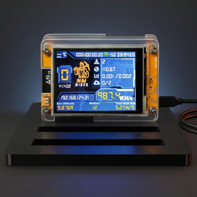 Nmminer1,000Kh/s Lotto Machine NerdMMiner 2.8 นิ้วหน้าจอขนาดใหญ่ WiFi Lotto Machine