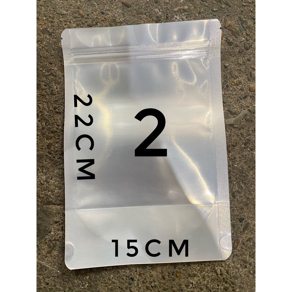 ถุงซิปด้านเดียวสีเงิน รุ่น 2 (22x15) 10c