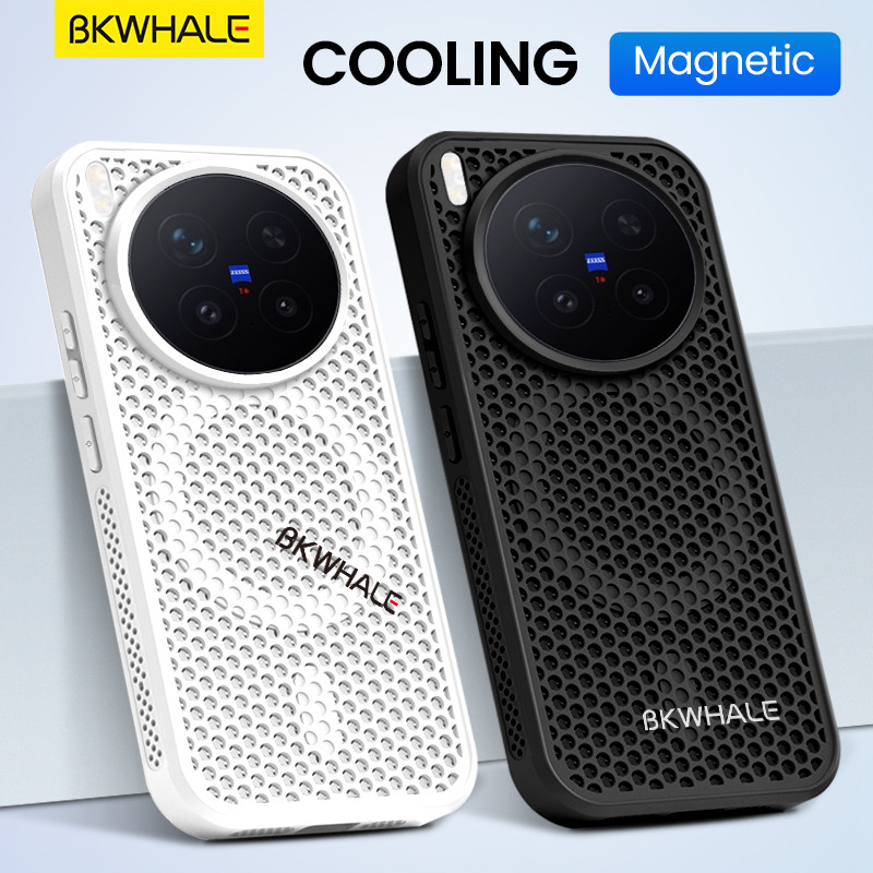 BKWHALE Cooling เคสโทรศัพท์แม่เหล็กสําหรับVivo X300 Pro X100 X200 Pro Mini iQOO 15 13 12 Neo11 Z9 Z10 Turbo Pro iQOO15 iQOO13 iQOO12 Anti Fallปกหลังรังผึ้งรูนุ่มกรณี