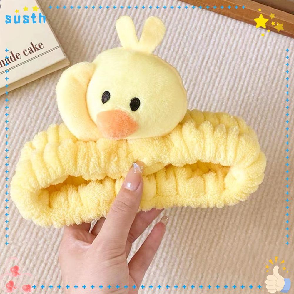 แถบคาดศีรษะการ์ตูนเป็ดสีเหลือง เครื่องประดับผมสำหรับเด็กและผู้ใหญ่