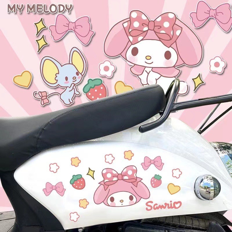 Melody สติ๊กเกอร์ติดรถยนต์ไฟฟ้า Kuromi การ์ตูนน่ารักตกแต่งรถจักรยานยนต์กระเป๋าเดินทาง Scratch Blocking ราคา ถูกที่สุด ดีลบีเคเค แกลเลอรีภาพที่ 2