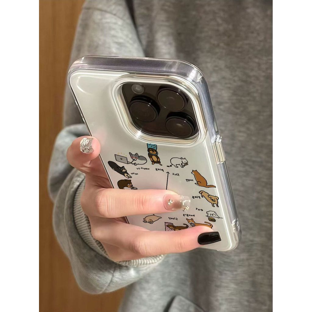 นาฬิกาปลุกสัตว์เหมาะสําหรับ แอปเปิล 16/17โปรแม็กซ์ เคสโทรศัพท์ 15มือโปร/14 สองชั้น 13 ง่าย 12/11 เคสโทรศัพท์สร้างสรรค