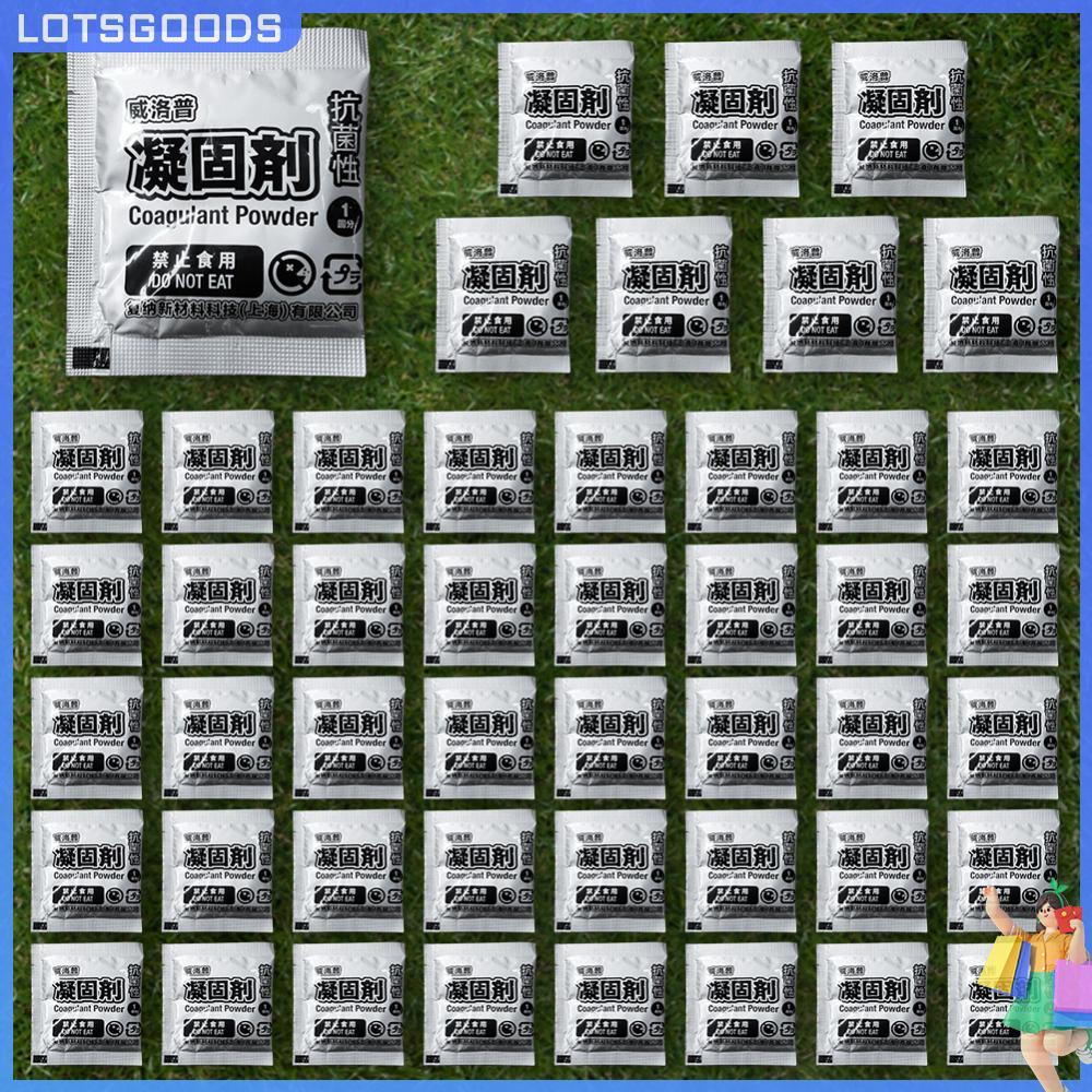 ⚡24ชม.⚡ 48 ชิ้น Poo เจลเป็นมิตรกับสิ่งแวดล้อมห้องน้ําดูดซับเจล Rapid Liquid Waste Gelling Powder Poo ปัสสาวะผงสําหรับ Camping เดินป่า