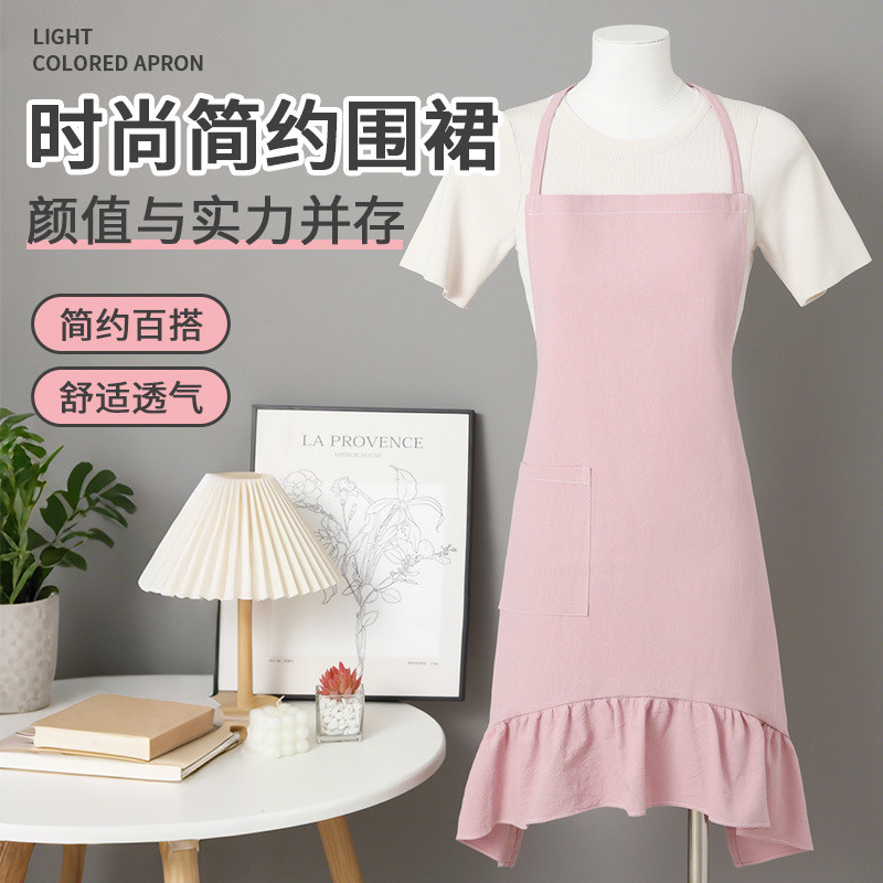 ผ้ากันเปื้อน Halterneck Breathable Oil-Proof Wear-Resistant Japanese Butterfly Tail Apron Cafe Flowe