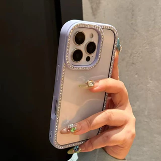 เคสโทรศัพท์โปร่งใสสําหรับ iPhone 11 13 17 Pro Max 11 16 15 14 Pro Max Air Glitter เพชรฝาครอบ