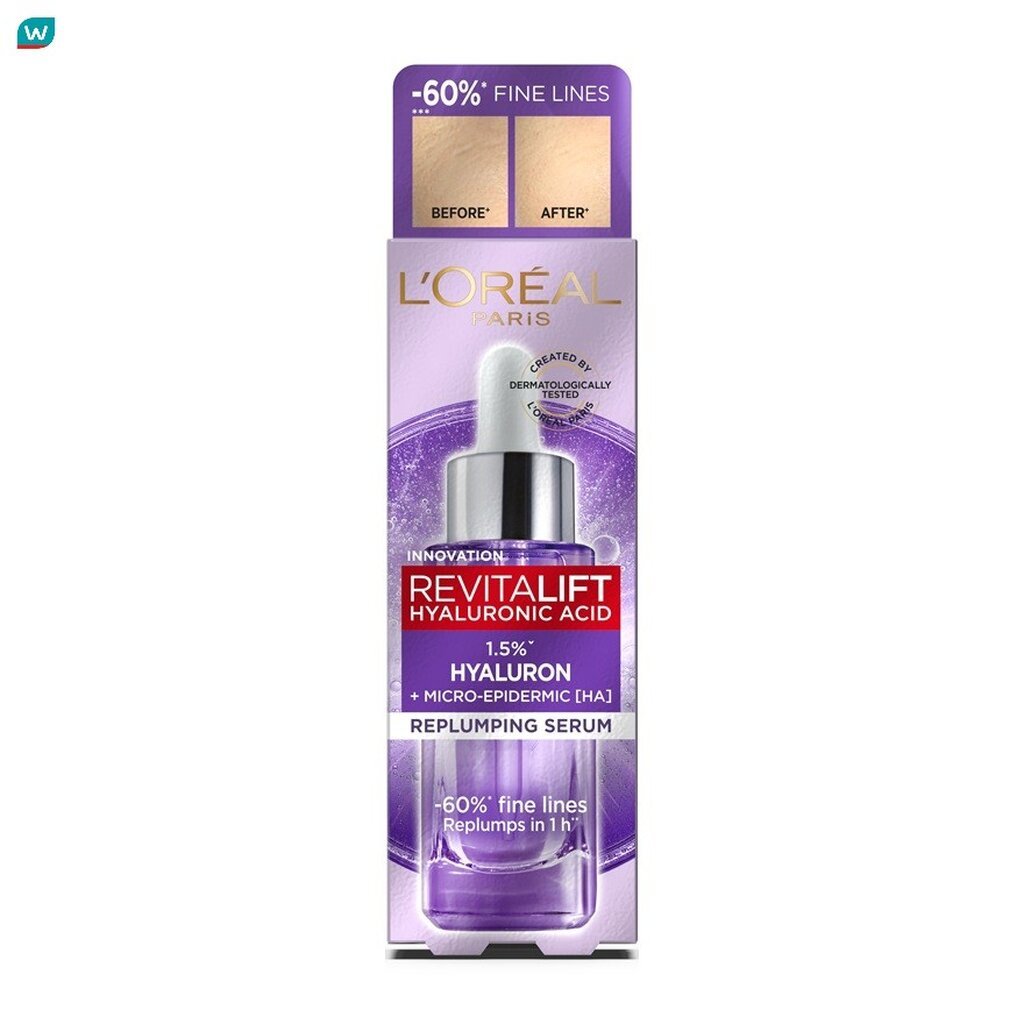 L'Oreal ลอรีอัล ปารีส รีไวทัลลิฟท์ ไฮยาลูรอนิค แอซิด 1.5% ไฮยาลูรอน เซรั่ม 30 มล.