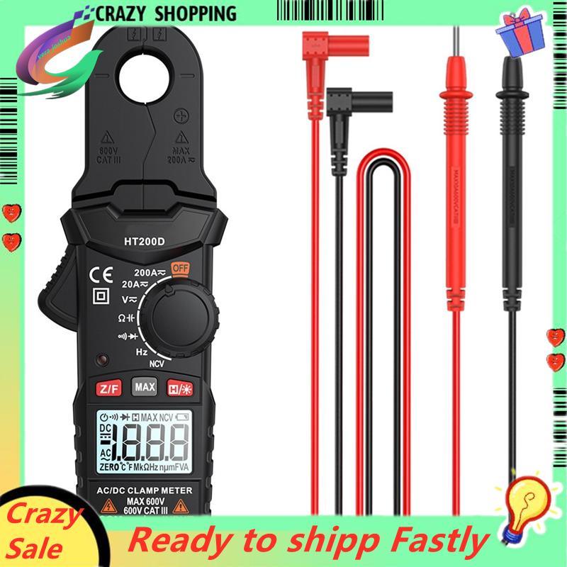 HT200D แคลมป์มิเตอร์ DC/AC แรงดันไฟฟ้าปัจจุบัน Digital Clamp Meter วัดความถี่ความต้านทาน Capacitance