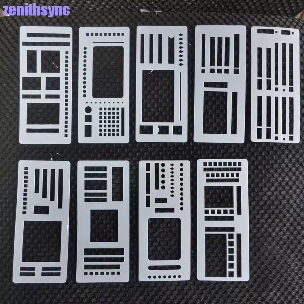 ZENITHSYNC แม่แบบบันทึกยืดหยุ่น, Dot Grid Checklists กล่องเส้น Handmade ไม้บรรทัดแม่แบบ, Creative Multifunctional Drafting เครื่องมือลายฉลุ Log การวางแผนรายวัน