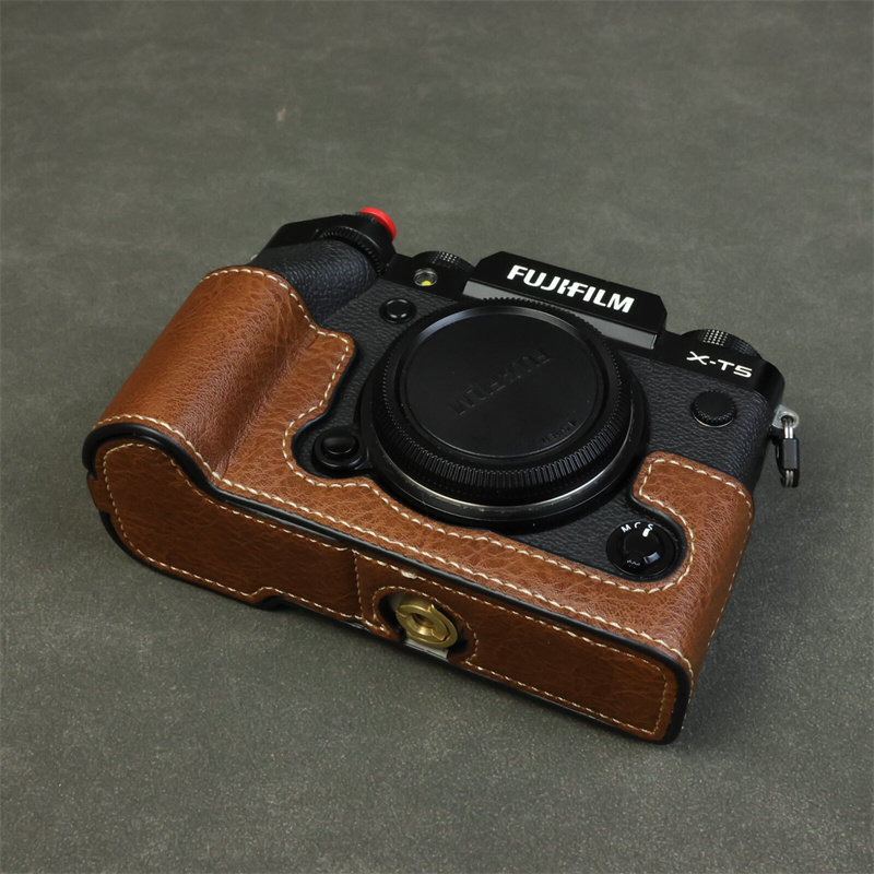คลังสินค้าพร้อมจัดส่งที่รวดเร็ว เหมาะสําหรับ Fuji Micro Single XT5 เคสป้องกันกล้อง X-T5 เคสหนัง xt5 