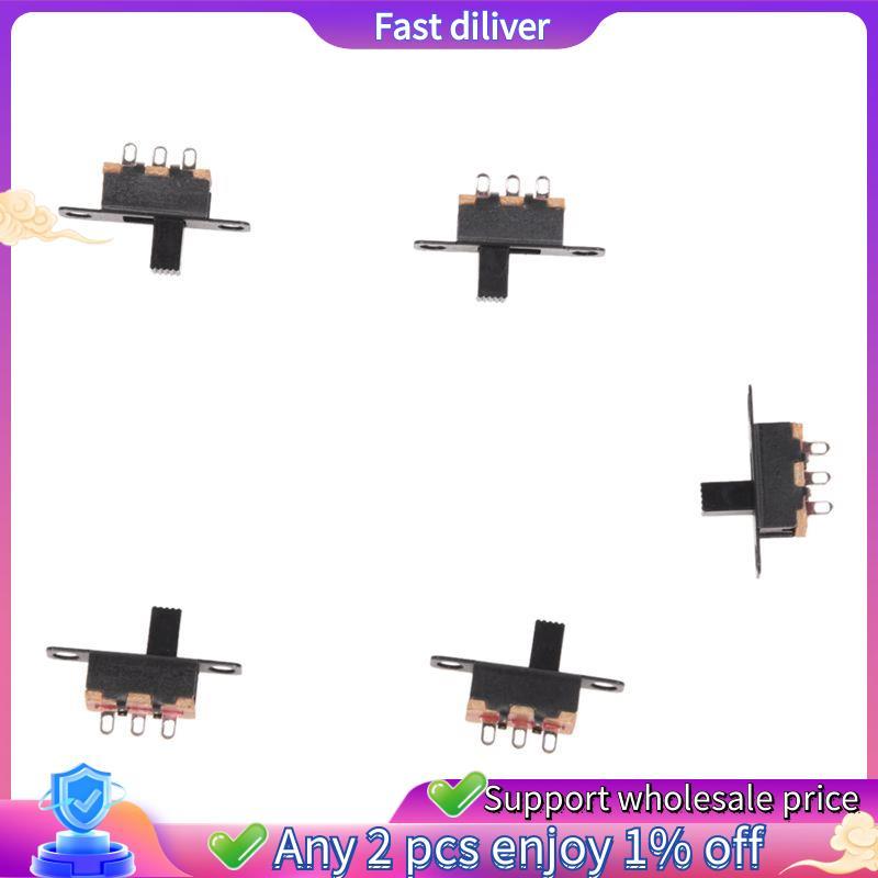 5 ชิ้น 50V 0.5A 3 ขา 2 ตําแหน่งเปิด/ปิด 1P2T SPDT สวิตช์สไลด์ 3 ขา