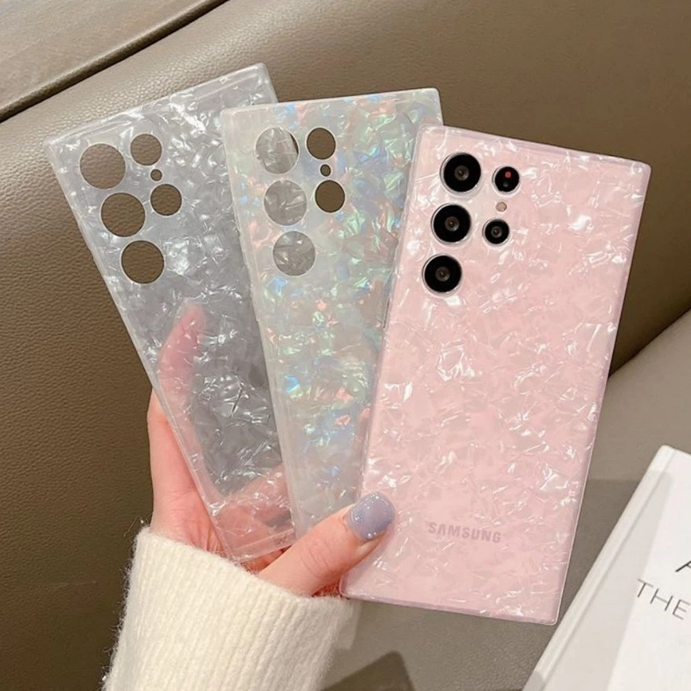 Glitter Dream Shell Marble เคสโทรศัพท์สําหรับ Samsung s26 S25 S24 S23 S22 Ultra S21 Plus S20 FE S10 หมายเหตุ 20 10 ซิลิโคนนุ่ม