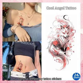 สติกเกอร์รอยสักปลอมลายสุนัขจิ้งจอกสีแดง กันน้ำได้นานถึง 7 วั…