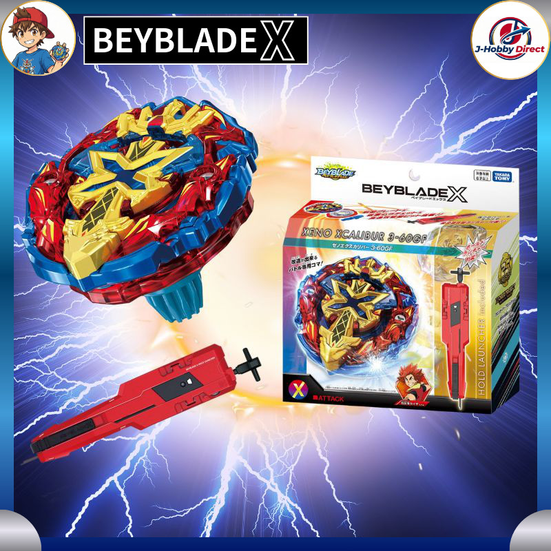 BEYBLADE X BX-00 Starter Xeno Excalibur 3-60GF Blade Ratchet 3-60 Bit GF Attack Clockwise rotation