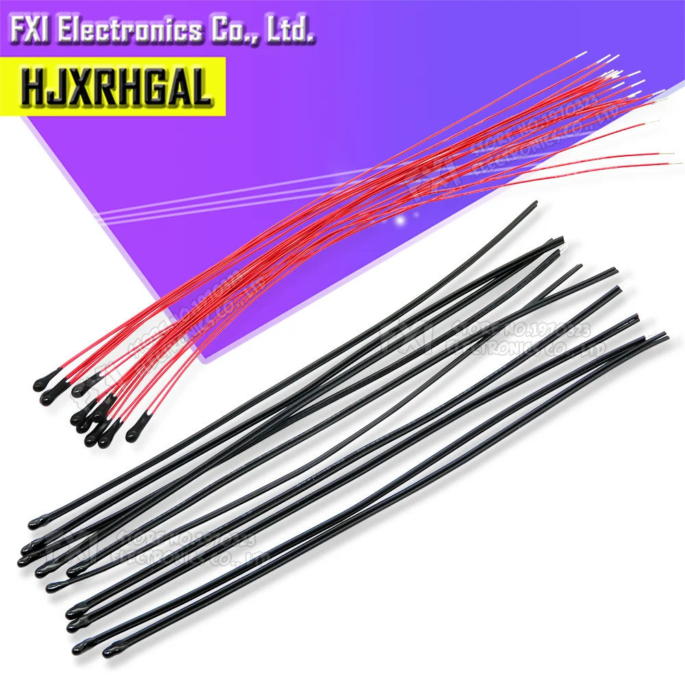 10PCS NTC Thermistor ตัวต้านทานความร้อน MF52B MF52D 10K 100K Probe สาย B3950 B3435 1% 10 ซม.เซ็นเซอร