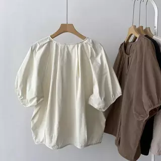 สต็อกในท้องถิ่น [เสื้อเบลาส์โอเวอร์ไซส์] (40-150 กก.) สไตล์ตุ๊กตาน่ารัก คอปกปีเตอร์แพน แขนสั้น ทรงหลวม พลัสไซส์ เสื้อยืด