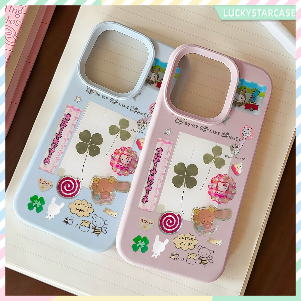 เคสไอโฟน For iPhone 11 17 16 15 12 13 14 15 Pro Max XR X XS Max 7 8 16 Plus เคสมือถือ สีพื้น การ์ตูนโคลเวอร์โชคดี Case ราคา ถูกที่สุด ดีลบีเคเค แกลเลอรีภาพที่ 9