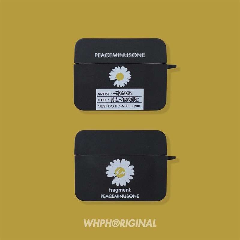 Street Wear สีดํา Airpods Pro2 เคสป้องกัน Frosted Simple Dark Series อินเทรนด์ Apple 3rd Generation 