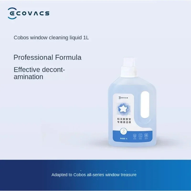 Edition ECOVACS อุปกรณ์หน้าต่าง น้ํายาทําความสะอาดหน้าต่าง 1L สําหรับหน้าต่างทุกรุ่น WINBOT W2 OMNI / W1 PRO