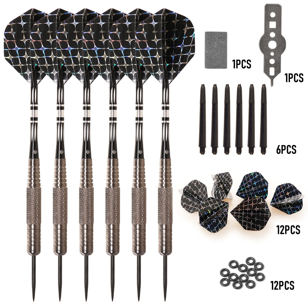23g Professional Dartboard6Set of Darts with Metal Shafts, Hard Darts, Complete Accessories Set220g