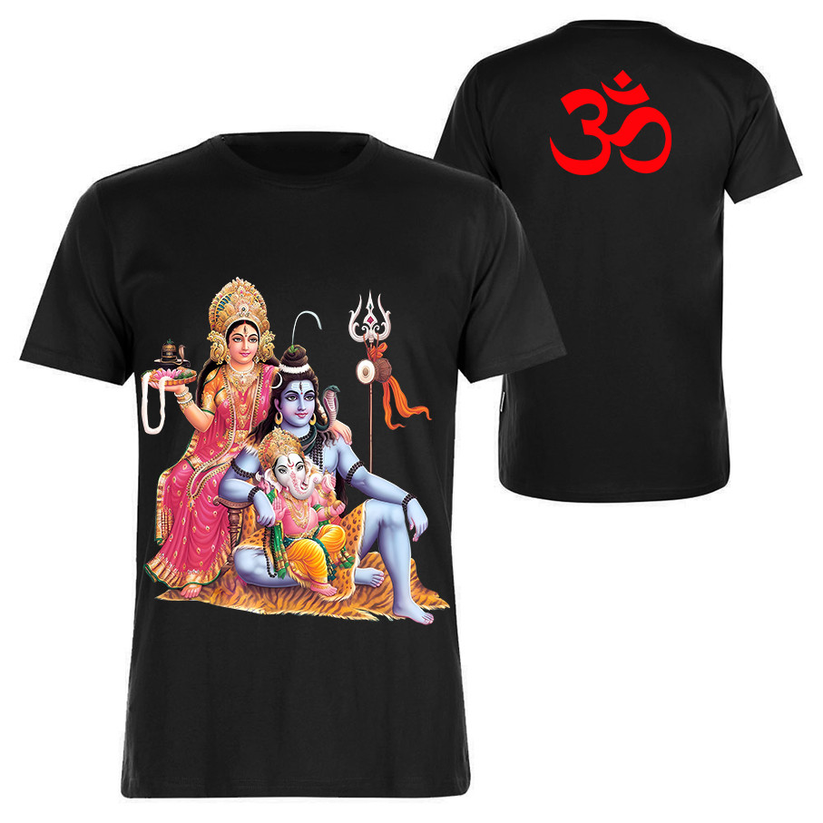 Thai T-Shirt Original Lord Shiva Design Clothing 2023 New Cotton Top Lord Shiva/Parvati/Ganesha Grap