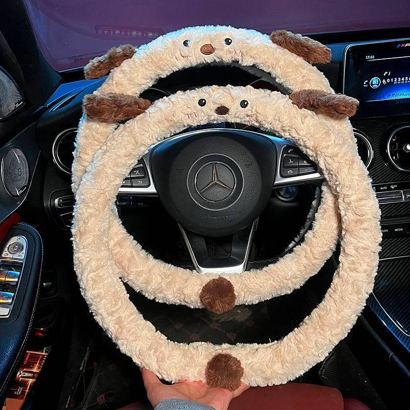 Car Steering Wheel Cover Plush Protection Steering Wheel Cover Anti-Slip Car Steering Wheel Cover Pl