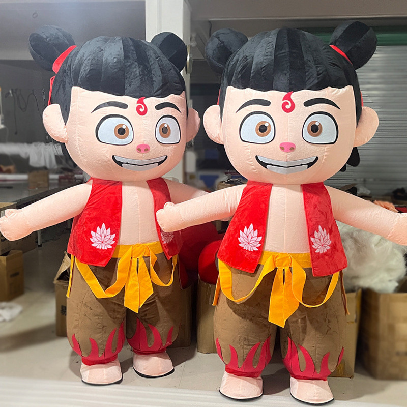 Air รุ่น Nezha Magic เด็กผีสิง Sea Puppet เสื้อผ้าอาชีพเดิน Inflatable รุ่น Nezha หุ่นเสื้อผ้า Nezha