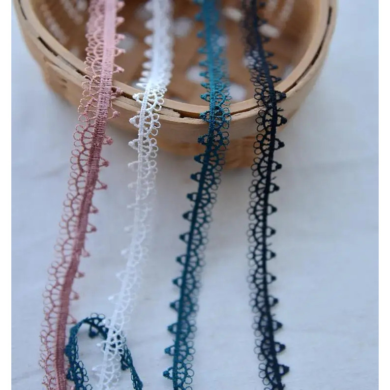 5 Meters Black White Pink Green Lace Embroidery Trim Ribbon DIY Garment Hair Accessories Embroidered