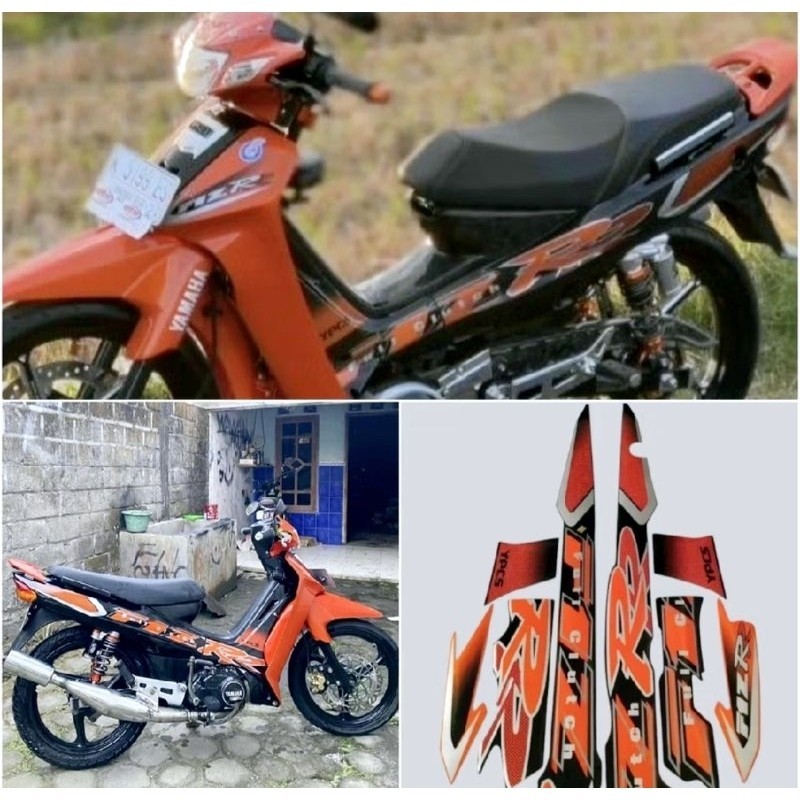 Striping Sticker Polet Motorcycle List Yamaha F1ZR fizr fiz r f1 zr 2002 Black Orange list body