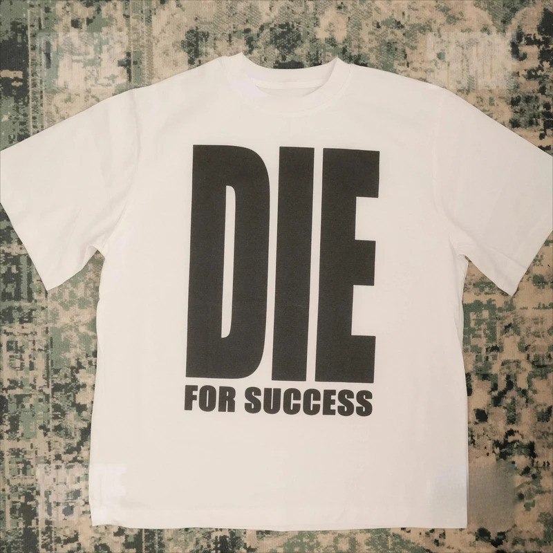 Y2K Harajuku Die สําหรับความสําเร็จเสื้อยืดสําหรับ Lelaki Hip Hop Streetwear O-คอ Lengan เสื้อยืด Ro