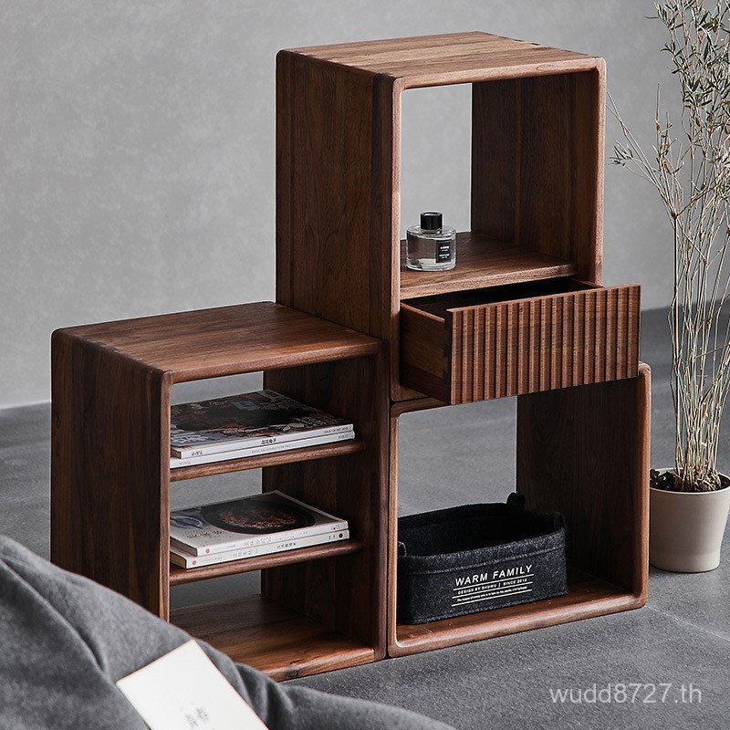 วัตถุ z การจัดเก็บตารางชั้นวางหนังสือไม้เนื้อแข็งขนาดเล็กการจัดเก็บรวมกันฟรีสไตล์ญี่ปุ่นตู้หนังสือชั