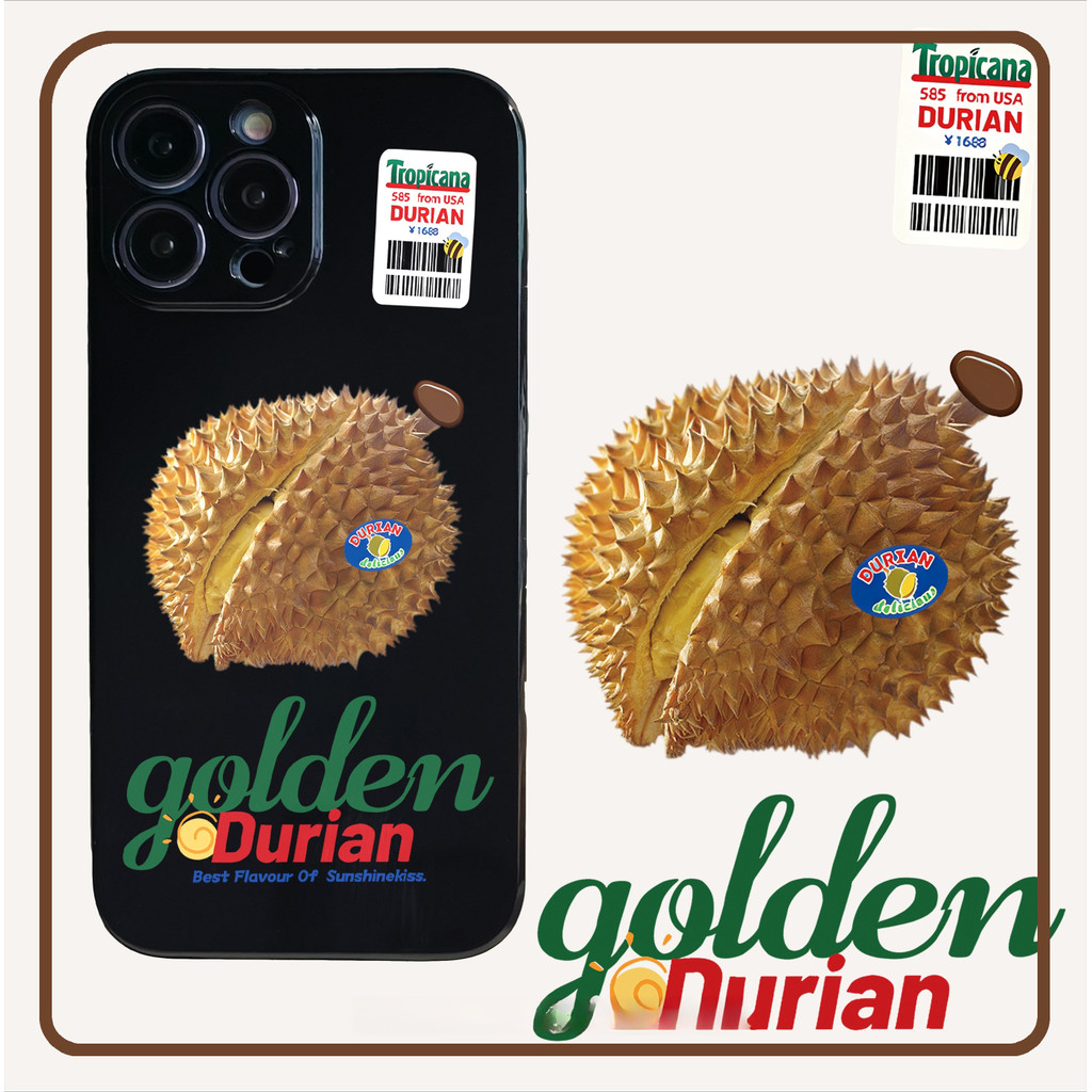 Cartoon Durian Phone Case for iPhone – Funny Meme Full Coverage Protective Cover