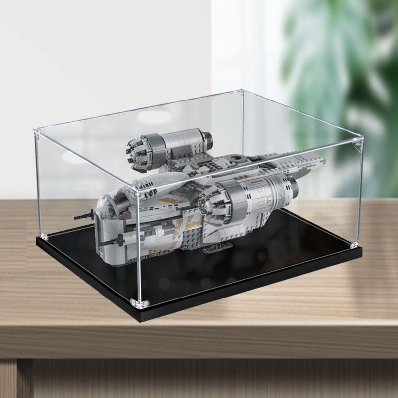 [กล่องแสดงอะคริลิค] กล่องแสดงอะคริลิคกล่องเก็บฝาครอบแก้วใสเหมาะสําหรับ เลโก้ เลโก้ มีดโกนมงกุฎ เลขที