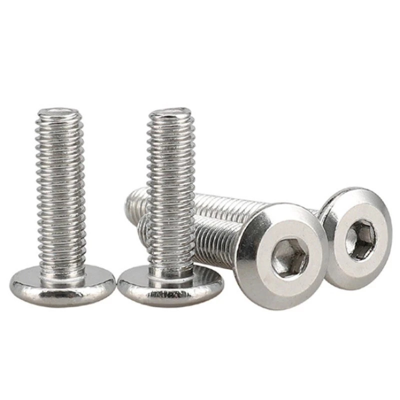 M2 M2.5 M3 M4 M5 หัวจมแบน หัวกลมแบน สแตนเลส 304 เกลียวมิล หยาบ สกรู น็อต Round Flat Hex Socket Machine Screw SUS304 [CYG-FC-9] – โปรปัง