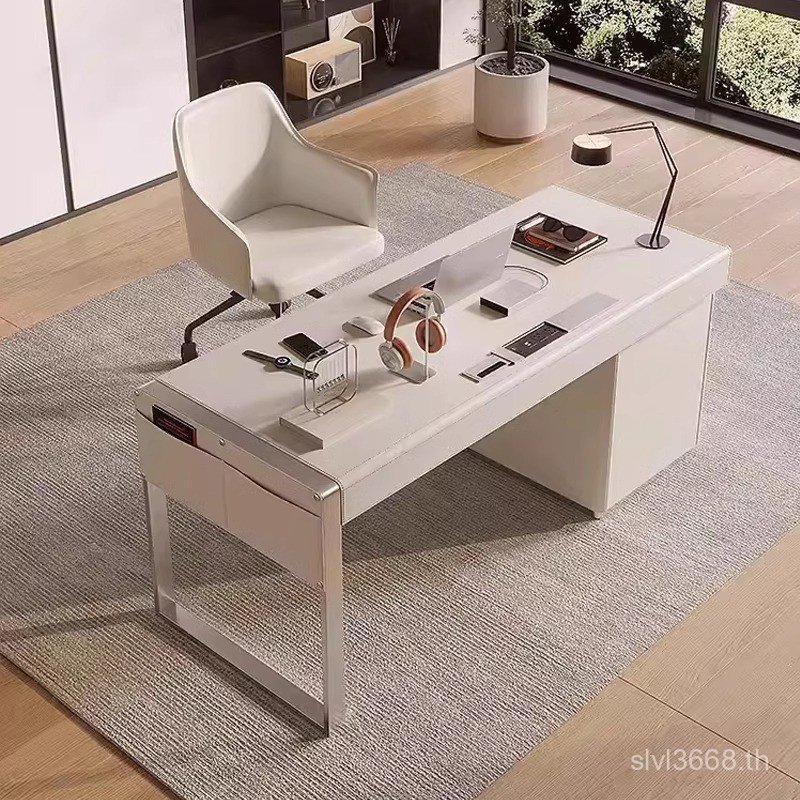 เสาอานศึกษา pytsf87#书桌皮简约书桌设计师式皮马鞍简写字台现代意 GK6H