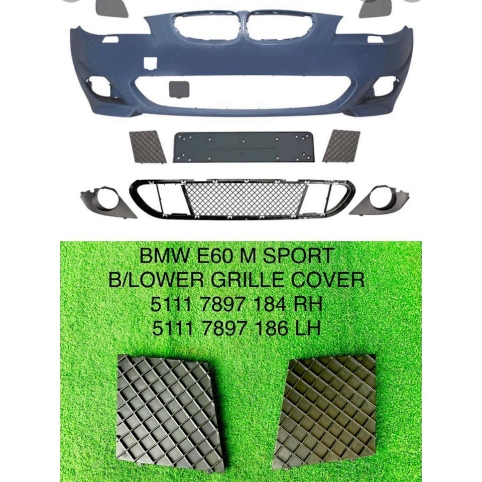 BMW E60 5 SERIES M SPORT BUMPER LOWER GRILLE CENTER COVER ราคาสําหรับ 1 อะไหล่รถยนต์ตกแต่งรถ