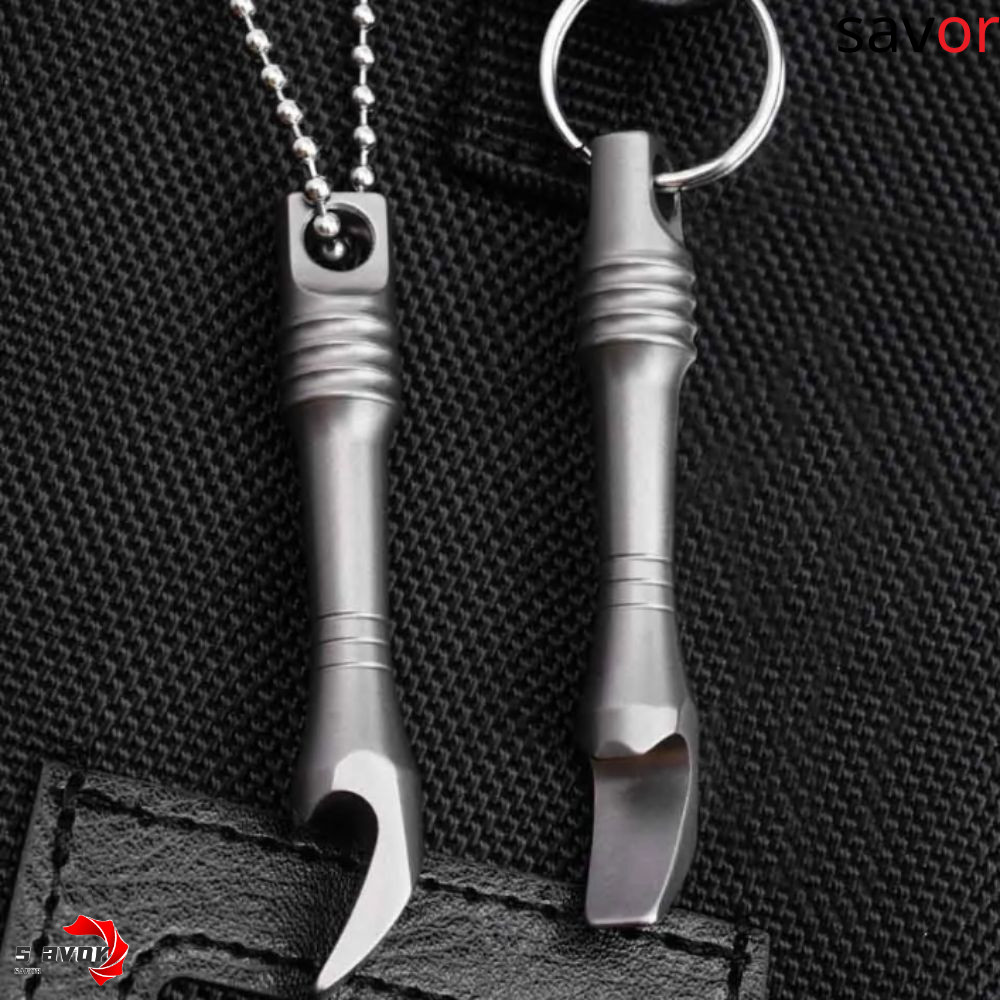 CHROM พวงกุญแจขนาดเล็ก,ไทเทเนียมอัลลอยด์มินิขนาด EDC เครื่องมืออเนกประสงค์, เครื่องมืออเนกประสงค์สร้
