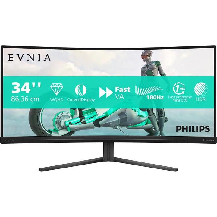GAMING MONITOR EVNIA 34M2C3500L/67 34" VA WQHD 180Hz 1ms Curve PHILIPS (เกมมิ่งมอนิเตอร์)