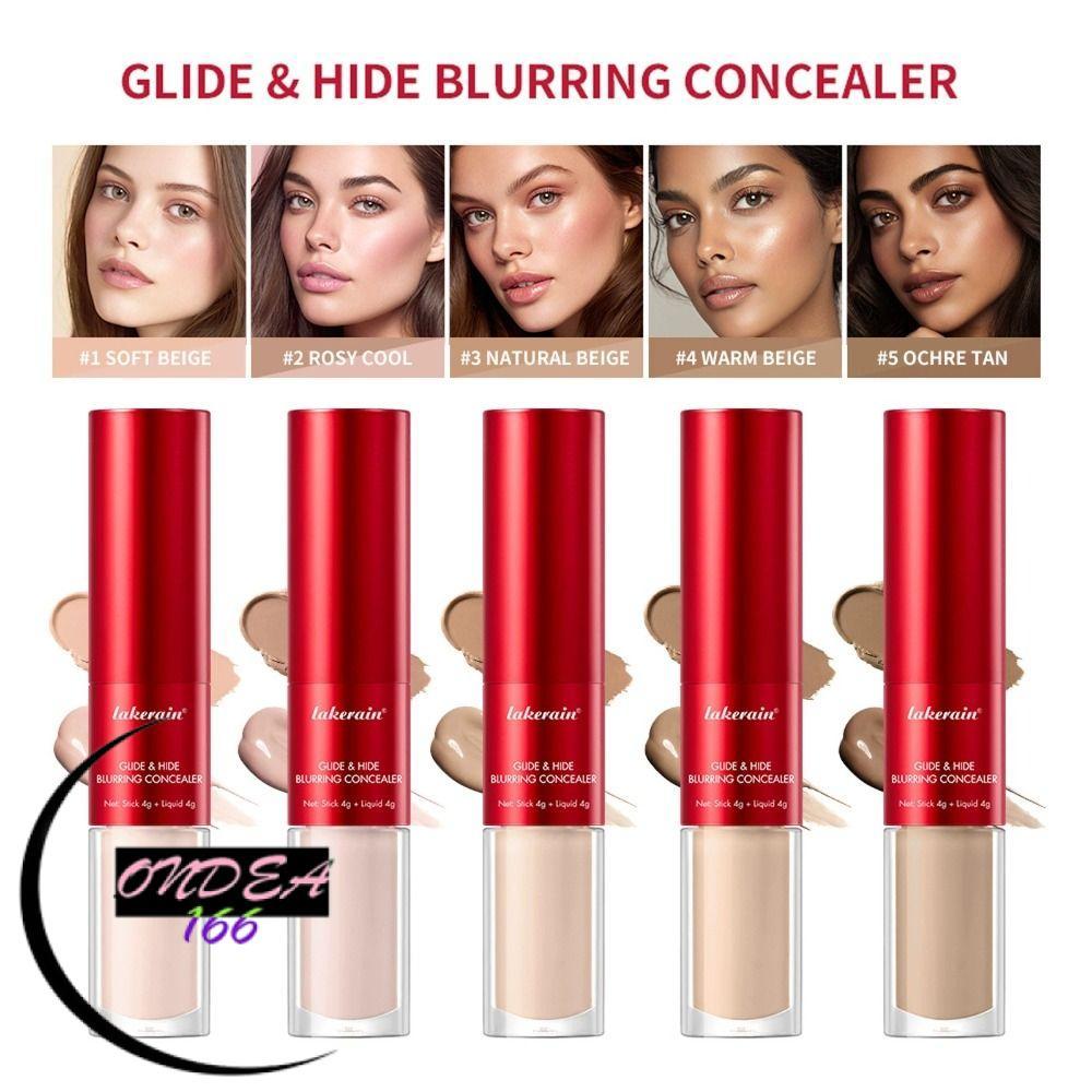 ONDEAL66 2 IN1 คอนซีลเลอร์, Hydration Long Lasting Liquid คอนซีลเลอร์, ปกปิดความหมองคล้ําปกปิดฝ้าเคร